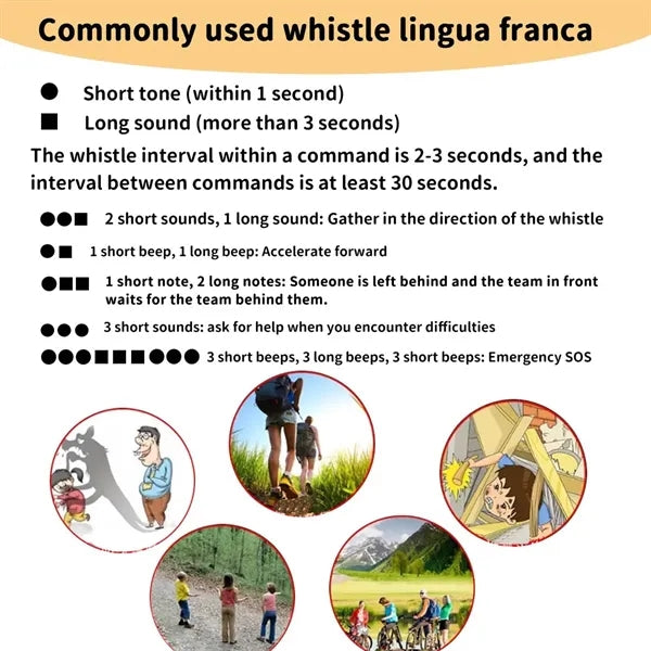 Stainless Steel Double Tube Sonic Outdoor Rescue Whistle
