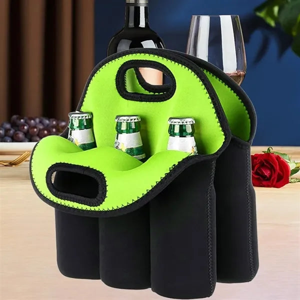 Neoprene 6-Bottle Insulated Cooler Carrier Tote