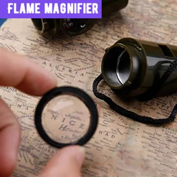 Outdoor 7-In-1 Multifunctional Compass Whistle Flashlights