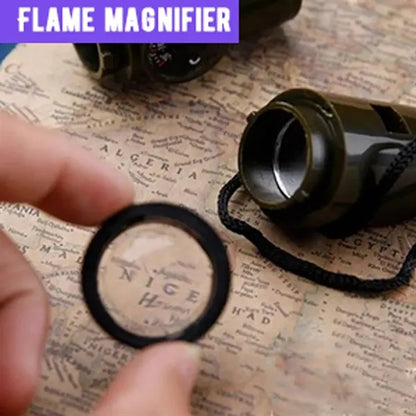 Outdoor 7-In-1 Multifunctional Compass Whistle Flashlights