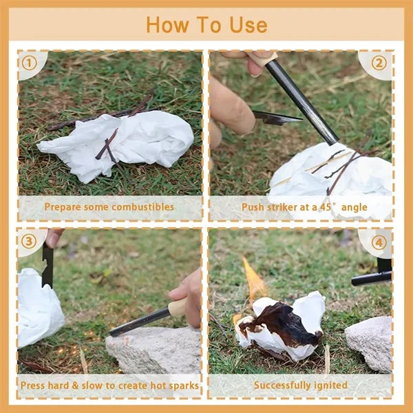 Portable Outdoor High Purity Wooden Handle Fire Stick