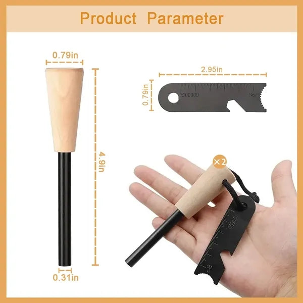 Portable Outdoor High Purity Wooden Handle Fire Stick