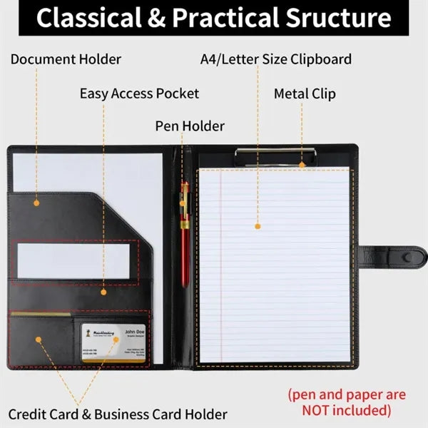Padfolio with Clipboard