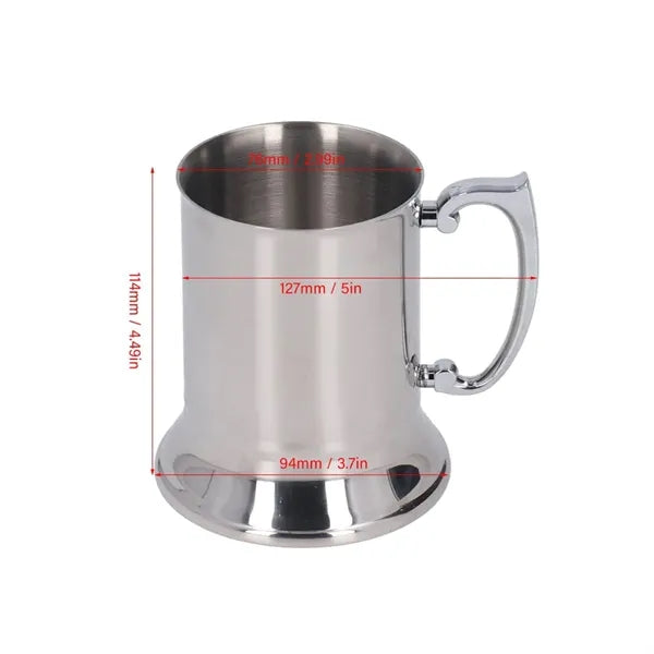 15Oz. Stainless Steel Beer Mug Tankard with Handle