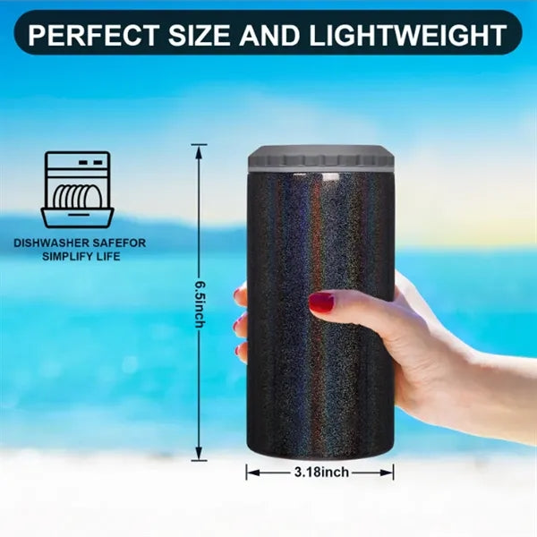 4 In 1 Insulated Slim Can Cooler With Lid