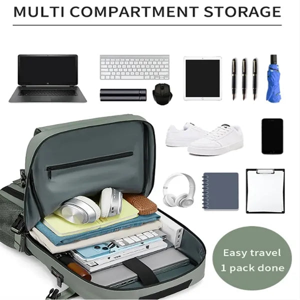 Multifunction Outdoor Travel Backpack With Shoe Compartment