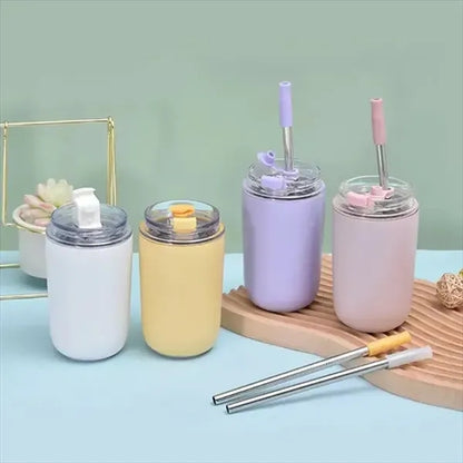 Stainless Steel Insulated Cup With Straw