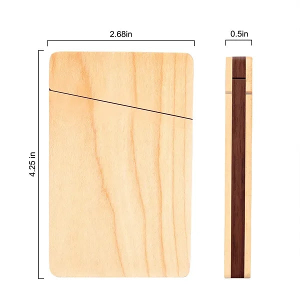 Magnetic Black Walnut Wood Business Card Holder