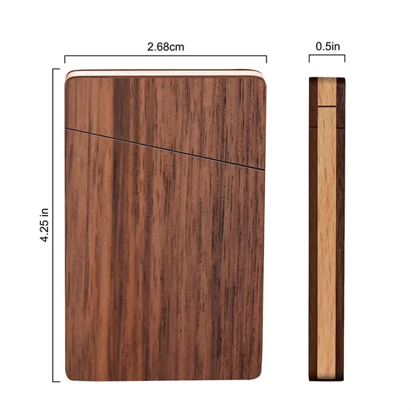 Magnetic Black Walnut Wood Business Card Holder