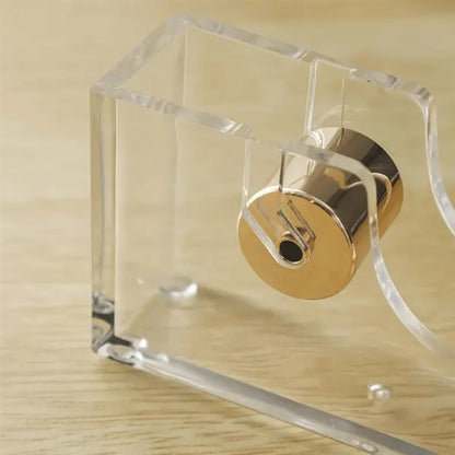 Transparent Compact Built-in Blade Acrylic Tape Dispenser