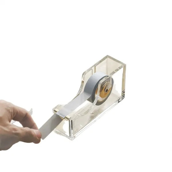 Transparent Compact Built-in Blade Acrylic Tape Dispenser