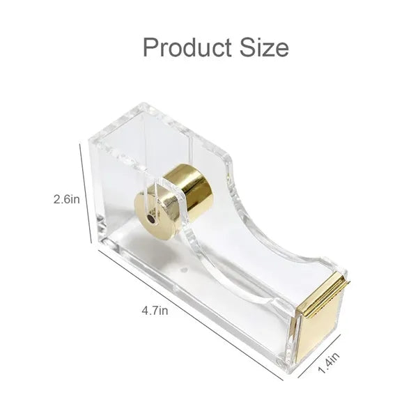 Transparent Compact Built-in Blade Acrylic Tape Dispenser