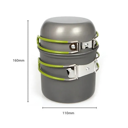 Portable 1-2 Person Camping Cookware Set with Utensils