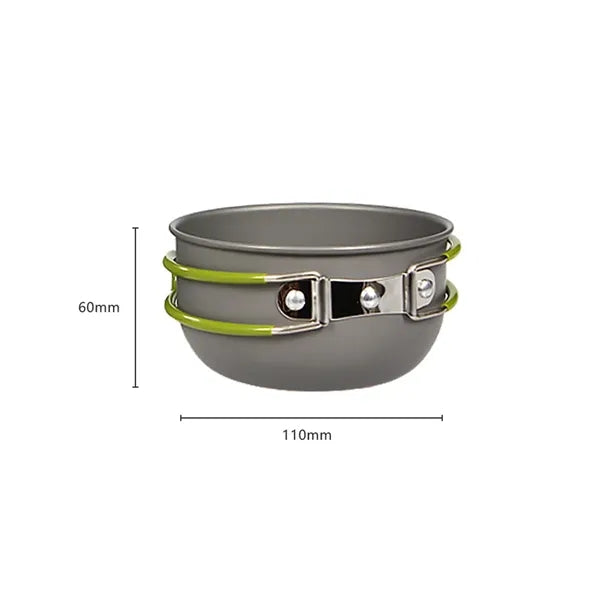 Portable 1-2 Person Camping Cookware Set with Utensils