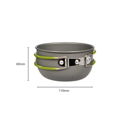 Portable 1-2 Person Camping Cookware Set with Utensils