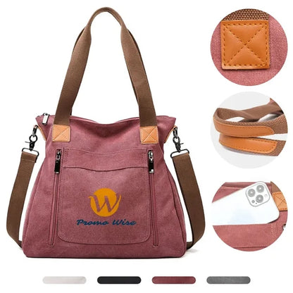 Stylish Large Canvas Tote Crossbody Bag