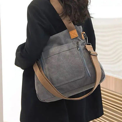 Stylish Large Canvas Tote Crossbody Bag