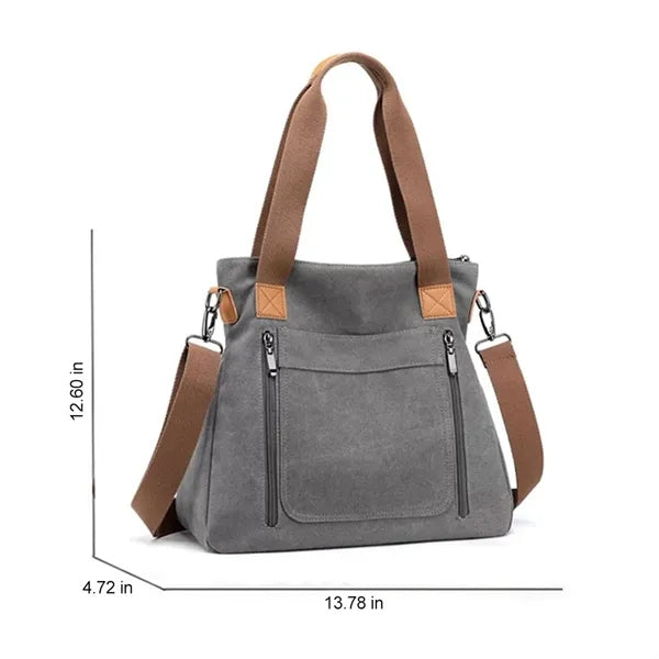 Stylish Large Canvas Tote Crossbody Bag
