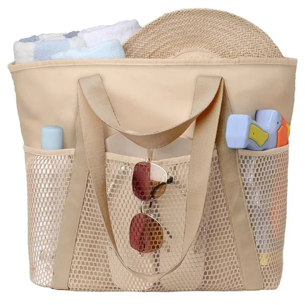 Large Capacity Waterproof Mesh Beach Tote Bag