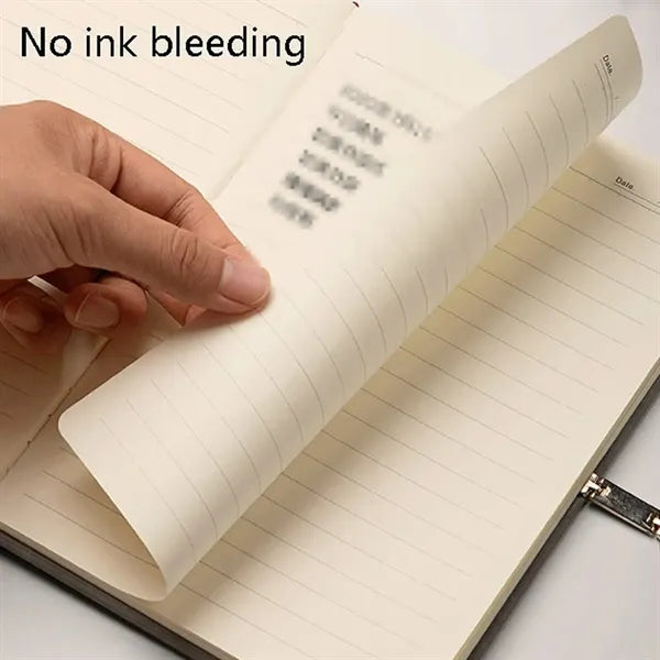 Durable A6 Gold Stamping Notebook with Plastic Buckle