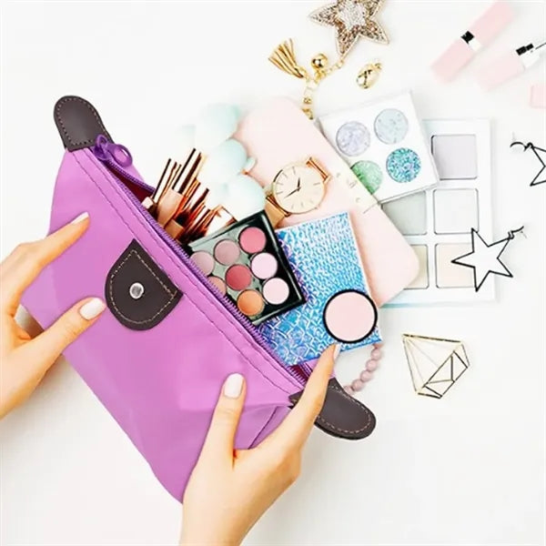 Foldable Travel Pouch with Zipper and Strap