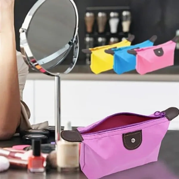Foldable Travel Pouch with Zipper and Strap