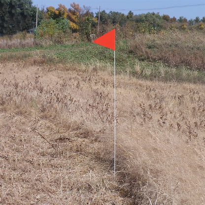 Solid Color Pennant Field Flag with White Staff