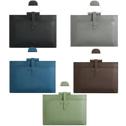 Faux Leather Document Bag With Handle For Office And Events
