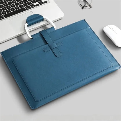 Faux Leather Document Bag With Handle For Office And Events