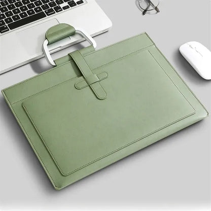 Faux Leather Document Bag With Handle For Office And Events