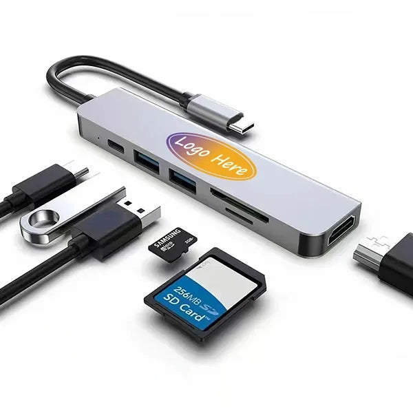 6-in-1 USB-C Hub Docking Station