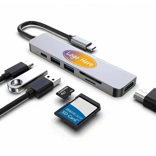 6-in-1 USB-C Hub Docking Station