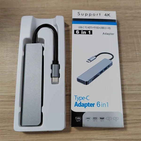 6-in-1 USB-C Hub Docking Station