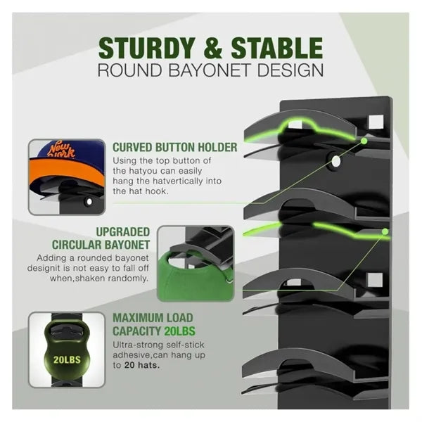 Strong Adhesive Baseball Caps Hat Rack for Wall