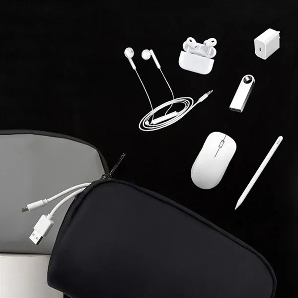 Electronic accessories carry case cable organizer pouch