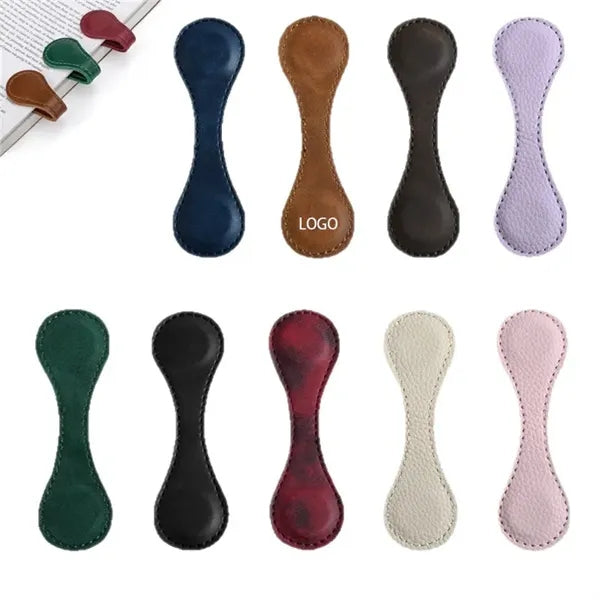 Vintage PU Leather Magnetic Bookmarks