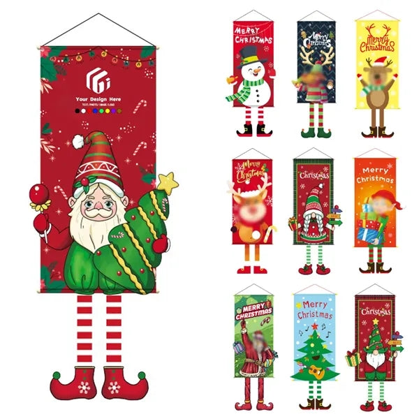 Vintage christmas parties decorations hanging banners flags