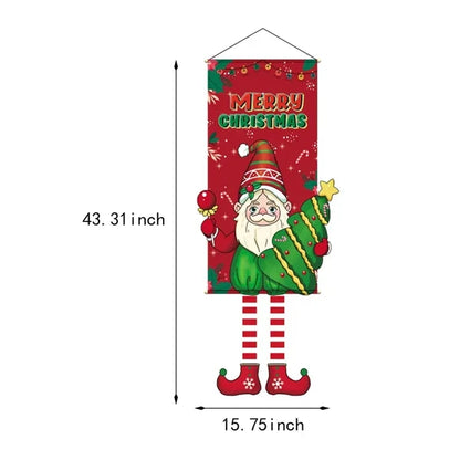 Vintage christmas parties decorations hanging banners flags