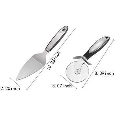 Kitchen party stainless steel pie server pizza wheel cutter