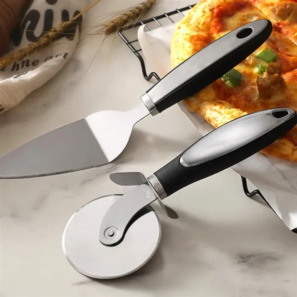 Kitchen party stainless steel pie server pizza wheel cutter