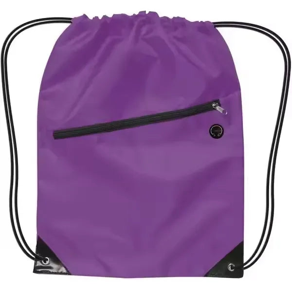 Polyester Drawstring Backpack With Zipper