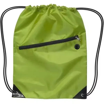 Polyester Drawstring Backpack With Zipper