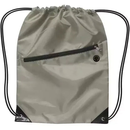 Polyester Drawstring Backpack With Zipper