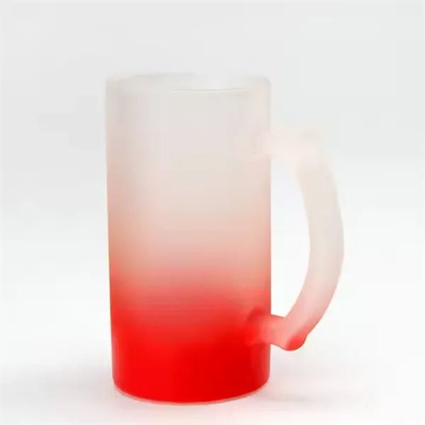 Gradient color frosted glass colorful 16oz beer mug