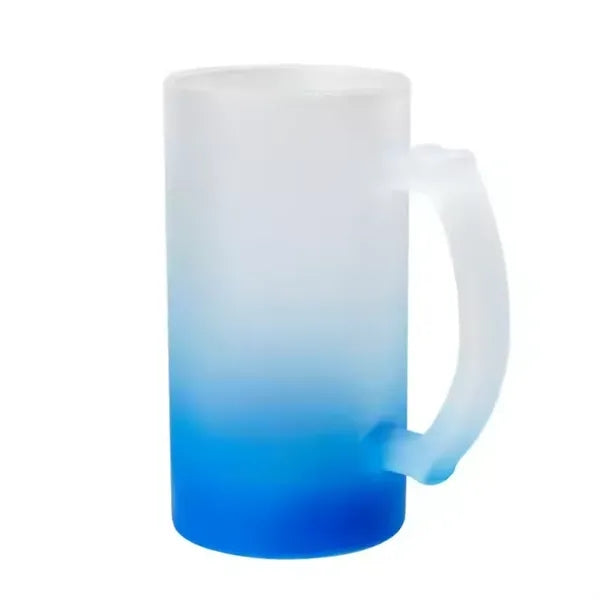 Gradient color frosted glass colorful 16oz beer mug