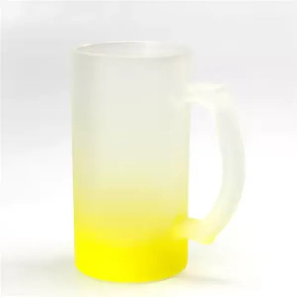 Gradient color frosted glass colorful 16oz beer mug