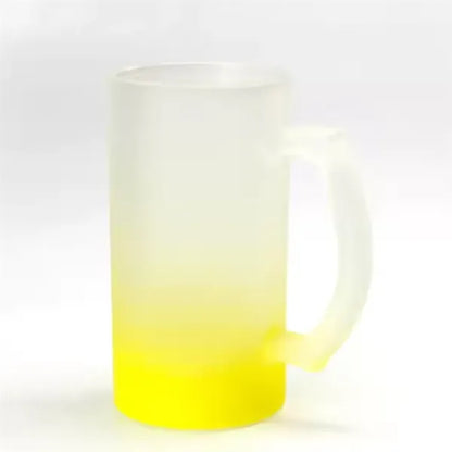 Gradient color frosted glass colorful 16oz beer mug