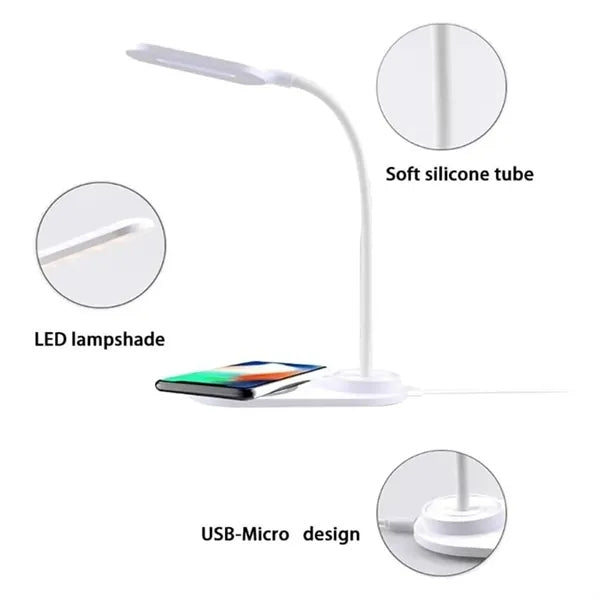 Wireless Charging LED Desk Lamp with 3 Lighting Modes