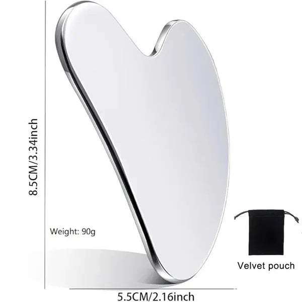 3.3'' Heart Shaped Stainless Steel Guasha Massage Scraper