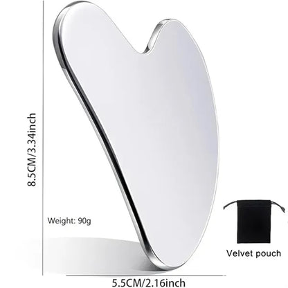 3.3'' Heart Shaped Stainless Steel Guasha Massage Scraper